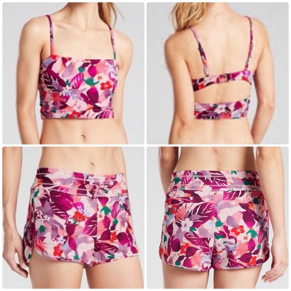 Athleta Other - Athleta Tropical Floral Daybreak Tankini & Shorts M/36D